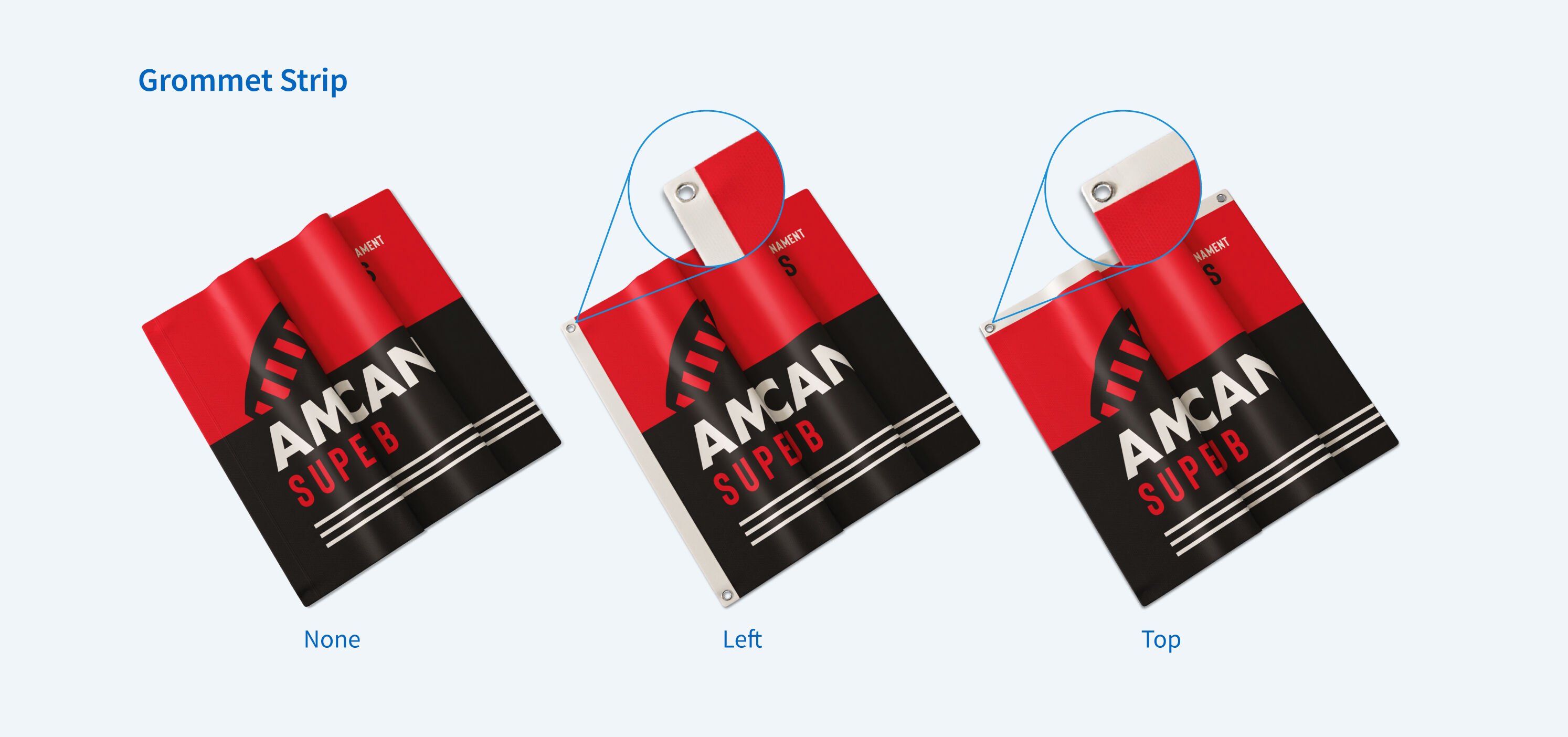 Custom Pole Flag Grommet Strip