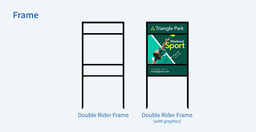 real estate sign frames - double rider frame