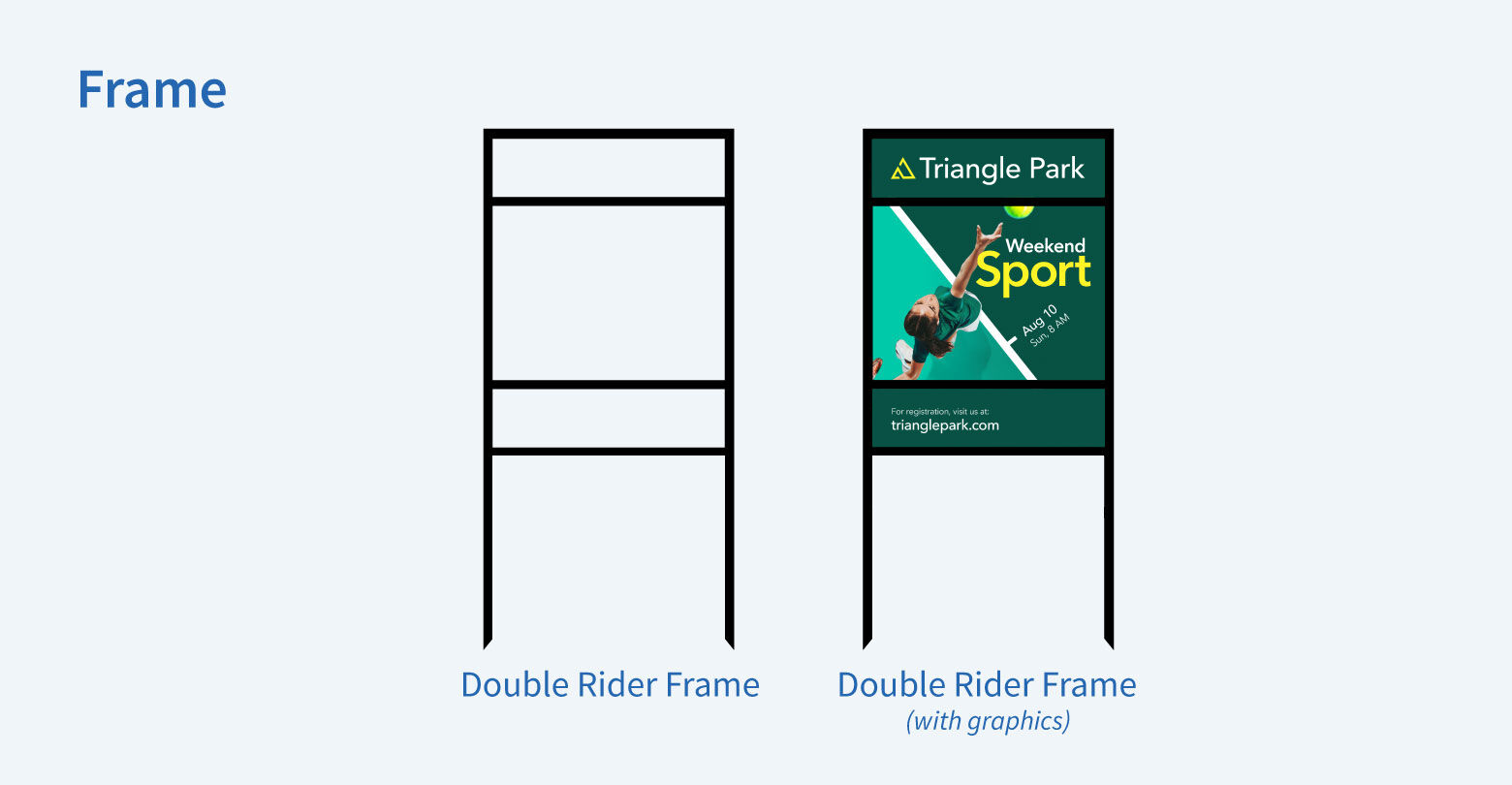 real estate sign frames - double rider frame