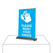table top mini retractable banner stand with design